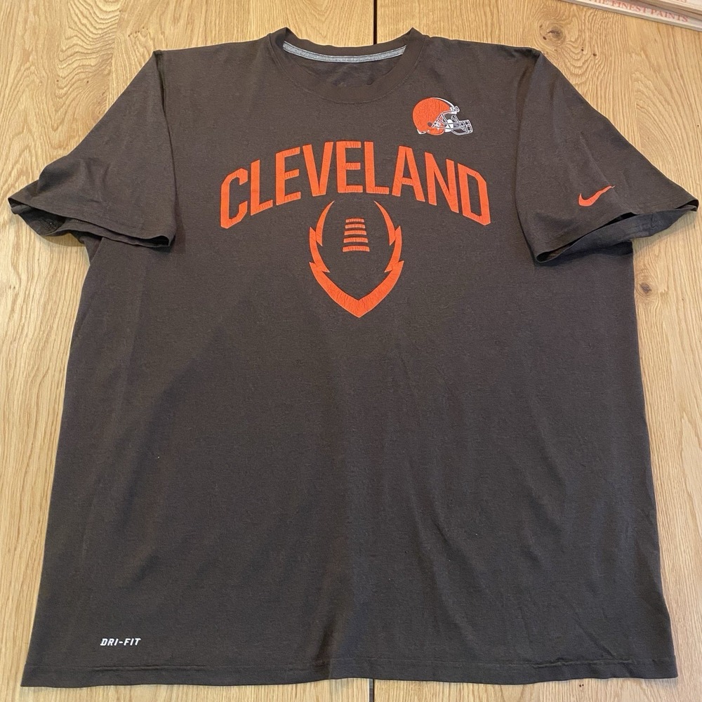 Cleveland Browns Shirt Mens XXL‎ Brown NFL Football Dri Fit Nike T-shirt